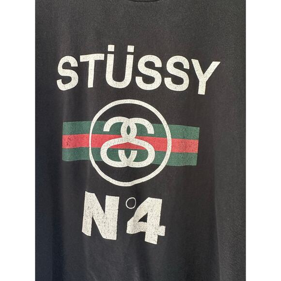 Vintage Stussy No. 4 x Gucci  Black Shirt size XL - USED - Picture 3 of 12
